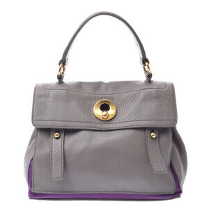 SAINT LAURENT Muse Two Bag Gray Purple Leather Handbag